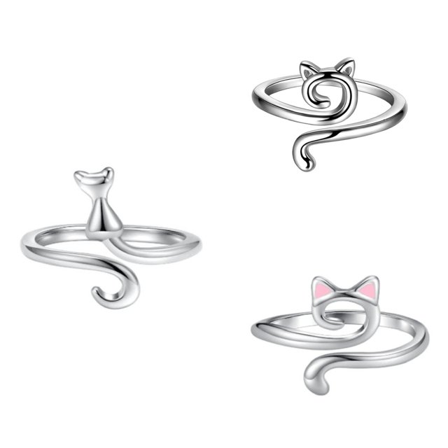 Anillos de ganchillo para crochet, anillo de tensión ajustable para dedo, anillo guía de hilo de gato, accesorios de ganchillo