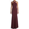 Betsy & Adam Women's Dress Wine Halter Sheath Gown