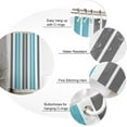 thumbnail image 3 of Waterproof Shower Curtain, Blue Grey Striped Polyester Fabric Bathroom Curtains with 12 Hooks, 72"" W x 96"" H, Gray Modern Abstract Art Quick-Drying Bathtub Curtain, Stripeoud6202, 3 of 6