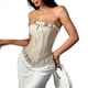 thumbnail image 1 of Tops Tipo Bustier para Mujer, Top de Encaje con Lazo y Moldeador de Cintura Albaricoque L, 1 of 10