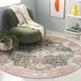 thumbnail image 2 of SAFAVIEH Arizona Shirley Oriental Machine Washable Area Rug, Green/Light Brown, 4' x 4' Round, 2 of 11