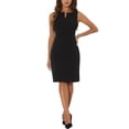 thumbnail image 2 of Vestido elegante sin mangas para mujeres Inspire Chic, vestido ajustado tipo lápiz XS en negro sólido, 2 of 6