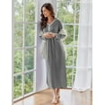 thumbnail image 7 of Avidlove Women's Long Sleeve Nightgown Long Sleepshirts Henley Sleep Dress Full Length Sleepwear, 7 of 7