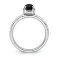 thumbnail image 2 of 925 Sterling Silver Stackable Expressions Polished Black Agate Ring Size: 6; for Adults and Teens; for Women and Men, 2 of 5