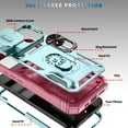 thumbnail image 2 of Allytechgroup Case For iPhone 16 Plus with Slide Camera Cover, [Include 1x Screen Protector] 360° Rotated Kickstand Military Grade Shockproof Protective Cover For iPhone 16 Plus, Green+Pink, 2 of 9