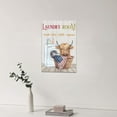 thumbnail image 3 of HFDF Farmhouse Laundry Room Wall Decor Funny Highland Cow Bathroom Pictures Wall Art Rustic Laundry Sign Canvas Print Painting Modern Artwork Decorations For Bathroom Laundry Room 16x20inch Framed, 3 of 6