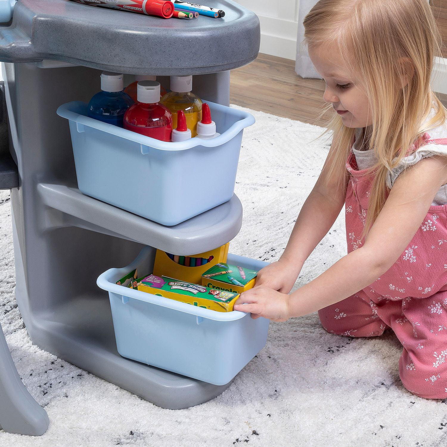 Step2 Studio Art Desk Pretend Play Set, Blue