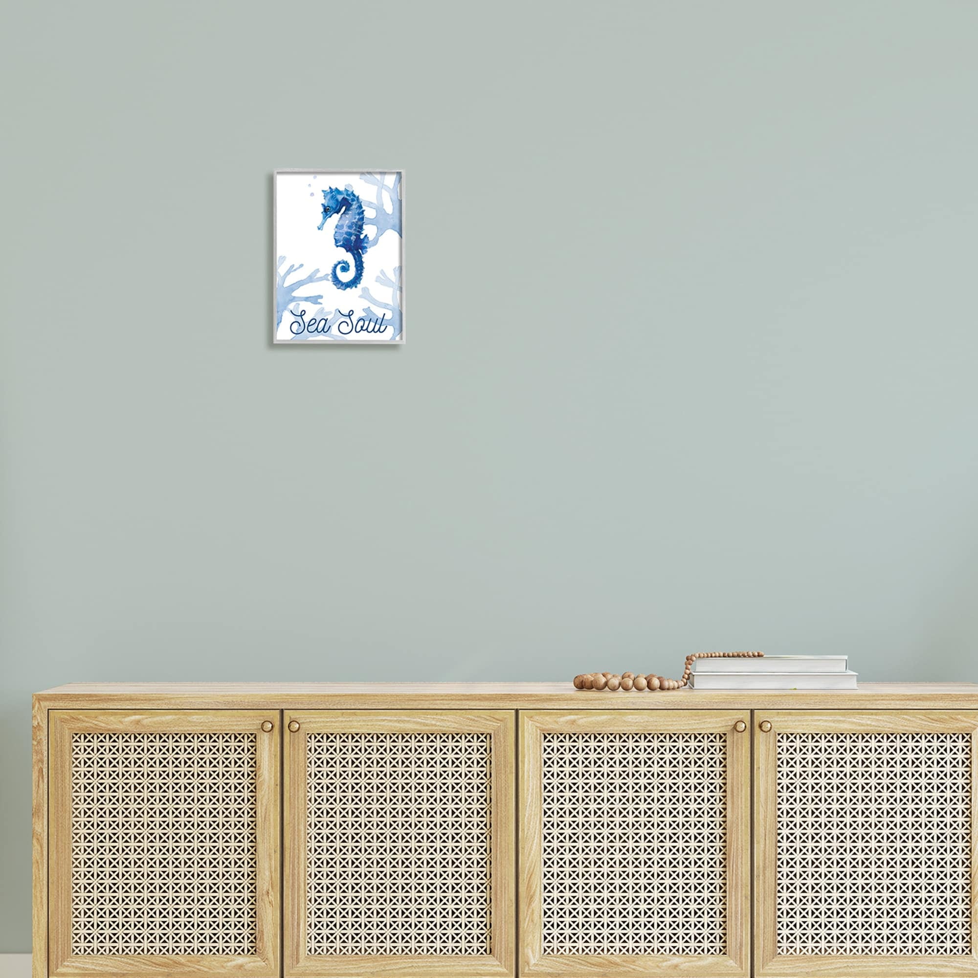 Stupell Industries Sea Soul Sentiment Tranquil Blue Seahorse Ocean Coral, 11 x 14, Design by Lanie Loreth