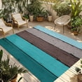 thumbnail image 2 of Outdoor Rug 6x9 ft Farmhouse Rustic Wood Texture Waterproof Outdoor Patio Rug Mat Non Slip Outside Area Rugs Carpet for RV,Camping,Porch,Deck,Pool,Balconybackyard,Aqua Blue Grey, 2 of 9