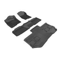 3D Maxpider 2011-2014 Fits GMC Yukon Xl Kagu Carbon Fiber Embossed Pattern 1st Row 2nd Row 3rd Row With Bucket 2nd Row Black Floor Mat L1GM02801509