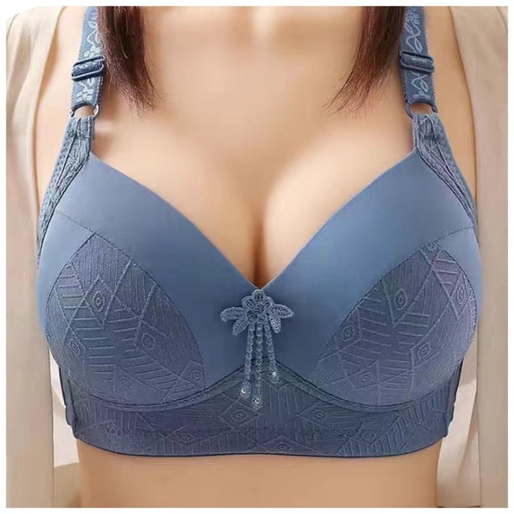 HXWCHs Bra for Womens Wireless Comfort Brassiere Bras Light Padded Size: 36 Blue