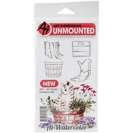 UPC: 0750810792809 | Art Impressions Watercolor Cling Rubber Stamps -Rustic Container