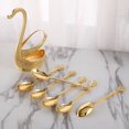thumbnail image 3 of Stainless Steel Creative Dinnerware Set Decorative Swan Base Holder with 6 Spoons for Coffee Fruit Dessert Stirring Mixing, 3 of 7