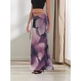 thumbnail image 4 of Womens Floral Mesh Maxi Skirt Elastic High Waisted Boho Elegant Mermaid Long Skirts for Women S, 4 of 9