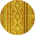 thumbnail image 1 of Ahgly Company Machine Washable Indoor Round Southwestern Yellow Country Area Rugs, 5' Round, 1 of 4