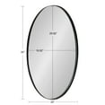 thumbnail image 2 of Kate and Laurel Rollo Modern Oval Metal Framed Mirror, 20 x 30, Black, Decorative Contemporary Mirror Decor for Wall, 2 of 6