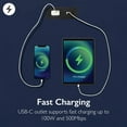 thumbnail image 4 of Leick Home Solid Wood Coastal Notions Nightstand with USB-C Fast Charging Station, Navy Blue, 4 of 23