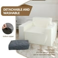 thumbnail image 4 of Modern Square Sofa with a Cushion, Single Foam Couch with Pillow, Bean Bag Chairs for Adults, Large Bean Bag Sofa for Living Room/Bedroom/Gaming Room, Plain Grey, 4 of 9