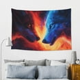 thumbnail image 5 of Easygdp Red And Blue Fire Wolf Tapestry Wall Hanging, Wall Tapestries for Bedroom Aesthetic Living Room Office Decor 60x40in, 5 of 8
