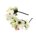 thumbnail image 1 of Banda para el cabello Macarena Boho Flor Guirnalda Boda Novia Beige, 1 of 8