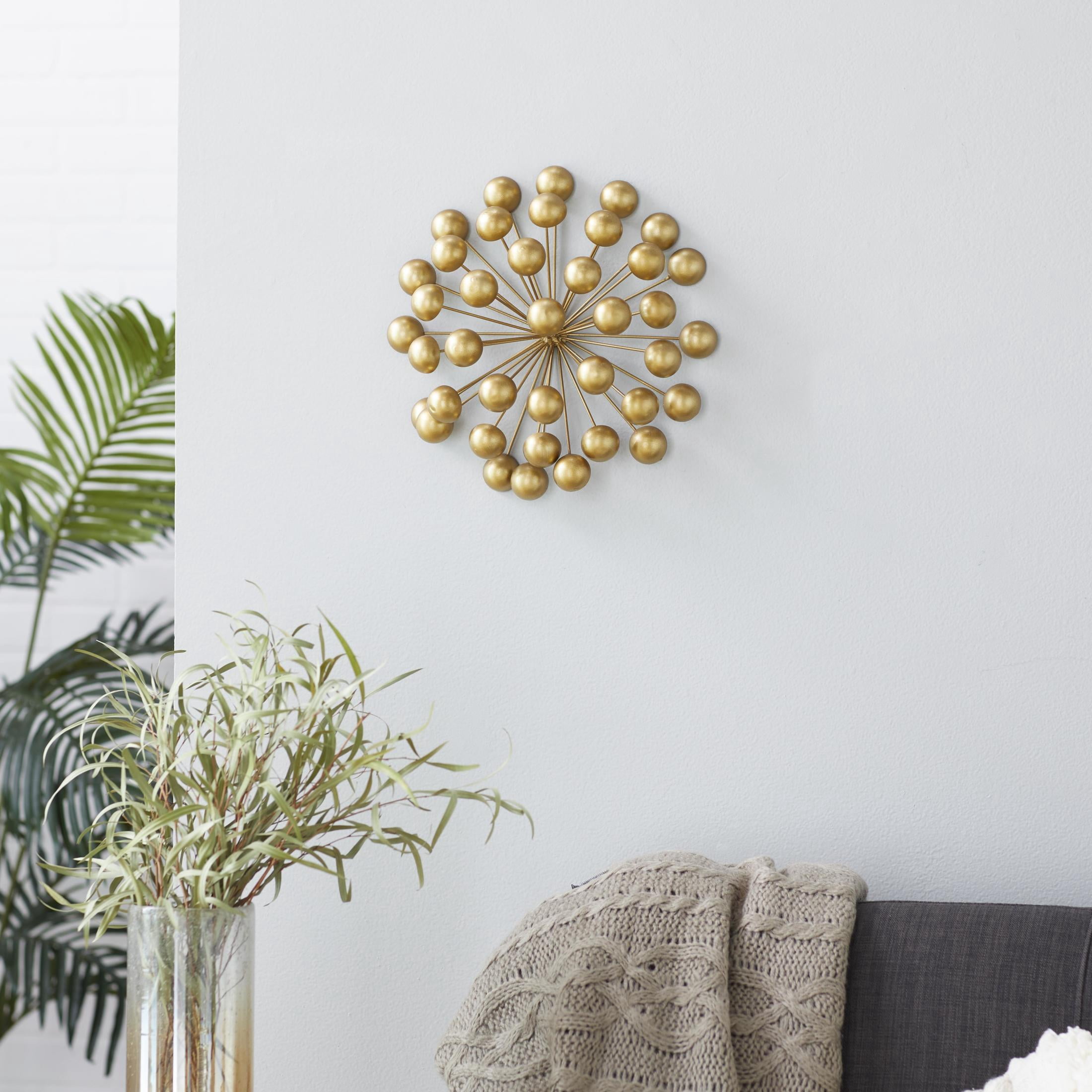 CosmoLiving by Cosmopolitan Gold Metal Starburst Wall Decor with Orb Details