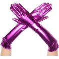 thumbnail image 1 of LinYooLi Women's 17" Long Metalic Satin Cosplay Finger Gloves, 1 of 4