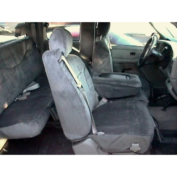 C989 1999-2002 Chevy Truck 40/20/40 Split Seat With Integrated Seat Belts, Opening Center Console in Dark Gray Endura