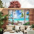 thumbnail image 3 of Tapiz de pared de playa de océano turquesa para colgar en la pared tropical oriental, 3 of 5