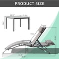 thumbnail image 4 of TOPCOMFY Outdoor Chaise Lounge Chairs Set of 3 Adjustable Aluminum with Metal Side Table Patio Deck Lawn Poolside Backyard Gray, 4 of 5