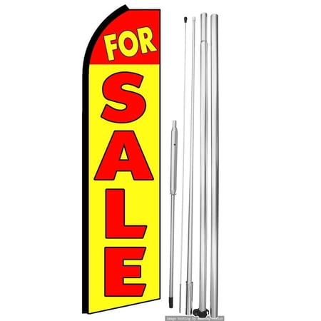 OnPoint Wares | For Sale Swooper Flag |Advertisement /Business Flags | Feather Flag | With Complete 15ft Hybrid Pole Set