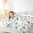 thumbnail image 4 of jejeloiu Wild Dinosaur Dino Queen Comforter Set,Jungle Animal Bedding Comforter Set For Teens 3 Pieces, 4 of 8