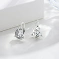 thumbnail image 2 of Coachuhhar Celtic Moon Earrings 925 Sterling Silver Crescent Hoop Earrings Celtic Knot Triangle Vintage Leverback Earrings Good Luck Irish Gifts for Women, 2 of 7