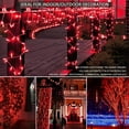 thumbnail image 7 of Extendable 33FT 100 LED String Lights Outdoor Indoor, Super Bright Christmas Lights, Waterproof 8 Modes Plug in Fairy Lights for Xmas Tree Bedroom Party Wedding Garden,Red, 7 of 7