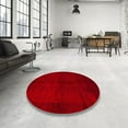 thumbnail image 3 of Ahgly Company Indoor Round Abstract Red Abstract Area Rugs, 5' Round, 3 of 6