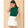 thumbnail image 2 of Blusas Elegante Sin Mangas Vintage De La Década De 1950 Con Volantes Para Oficina De Negocios Para Mujer Verde oscuro L, 2 of 6