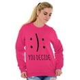 thumbnail image 4 of You Decide Happy Sad Emoticon Cute Unisex Plus Fleece Graphic Sweatshirt Brisco Brands 3X, 4 of 5