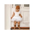 thumbnail image 2 of TSEXIEFOOFU Infant Lace Tulle Dress, Baby Girls Solid Color Square Collar Fly Sleeve One-piece, 2 of 9