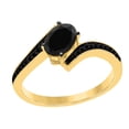 thumbnail image 1 of AoneJewelry 1.50 Carat Black Diamond Oval Shape Ring In 14K Rose, White & Yellow Gold, 1 of 5