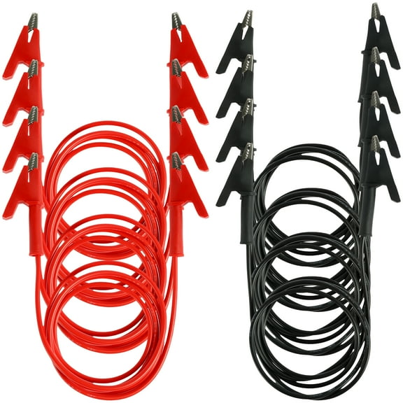 8Pcs Alligator Clip Electrical Test Wires Set Resin 1m/3.3FT 14 Gauge Jumper Wires Kit Flexible Testing Cables for Multimeter Electrical Testing Automotive Repair