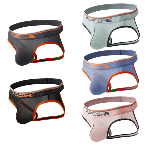 Uaswgudfs Mens Jockstrap Athletic Supporter Low Rise Breathable Comfortable Sport Underwear for Workout & Gym,5 Pack