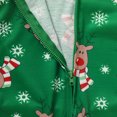 thumbnail image 6 of Viworld Christmas Family Matching Hoodie Pajamas Reindeer Romper Long Sleeve One Piece Jumpsuit Zipper Pjs for Adult Kids Baby Green, 6 of 11