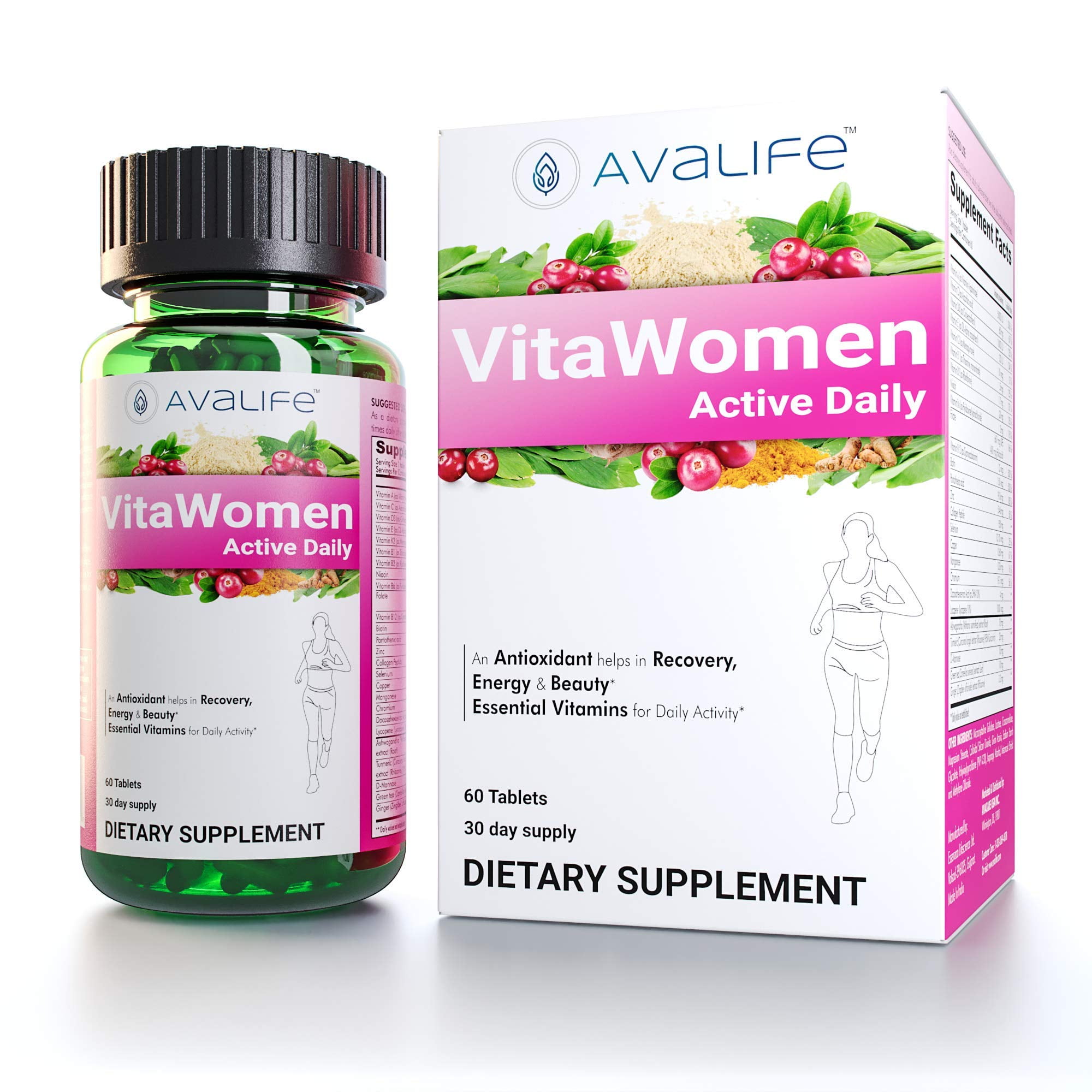 Avalife VitaWomen Active Daily - Multivitamin for Women Gluten Free, Vegan & Non-GMO - 60 Capsules