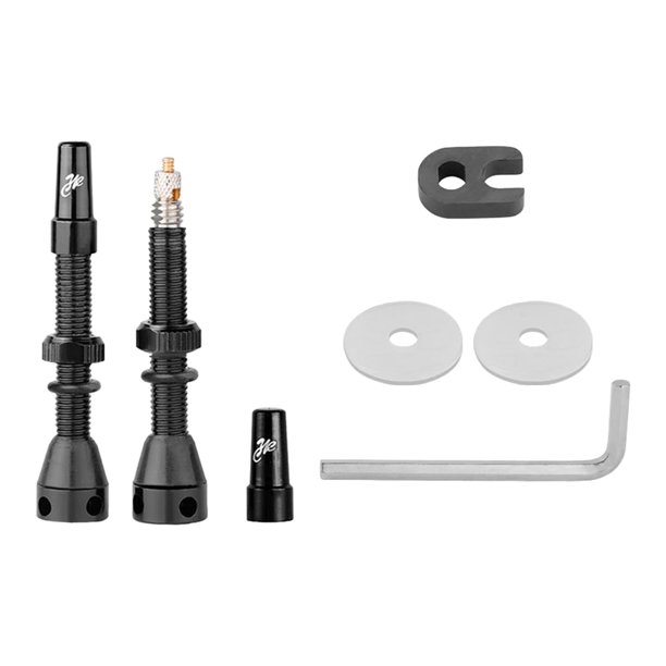 2 uds válvula de bicicleta sin fugas 44/60mm vástago de válvula sin cámara llave hexagonal conveniente