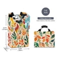 thumbnail image 2 of Yayeee Freestanding Laundry Hamper with Handle Collapsible Large Storage Basket for Clothes, Orange Leaves, 2 of 7