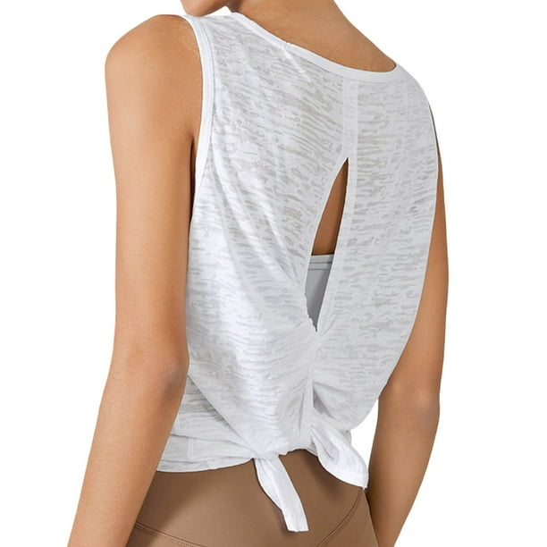 Camiseta de manga corta con cuello redondo para mujer - Poliéster transpirable - Para deportes, actividades de verano y otoño