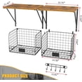 thumbnail image 4 of 2 Pack Garage Shelves Wall Mounted with Wire Storage baskets, Heavy Duty Garage Wall Shelving with Hooks, Wooden floating shelves Tool Organizer for Home Garden Garage Organizers and Storage, 4 of 16