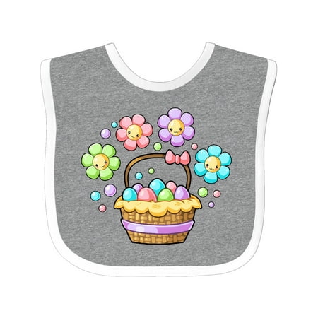 

Inktastic Happy Flowers and Pastel Eggs in Easter Basket Gift Baby Boy or Baby Girl Bib