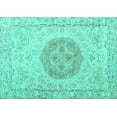 thumbnail image 1 of Ahgly Company Machine Washable Indoor Rectangle Persian Turquoise Blue Traditional Area Rugs, 7' x 10', 1 of 4