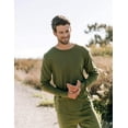 thumbnail image 2 of Leveret Mens Two Piece Cotton Pajamas Solid Olive XL, 2 of 3