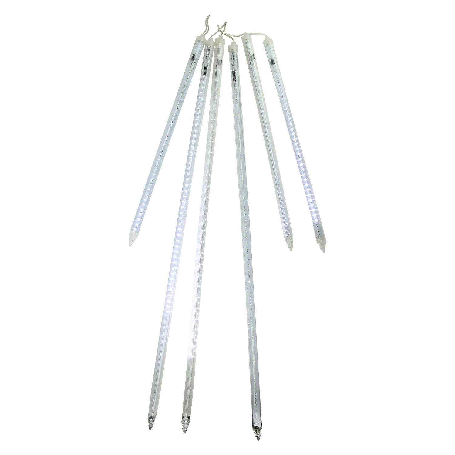 Set of 6 Dripping LED Icicle Snowfall Christmas Light Tubes 21.75" 39.5"